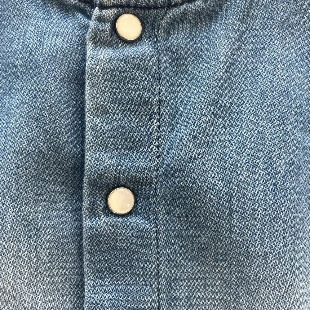 ba&sh Light Blue Ruffle Denim Top - Picture 9 of 9